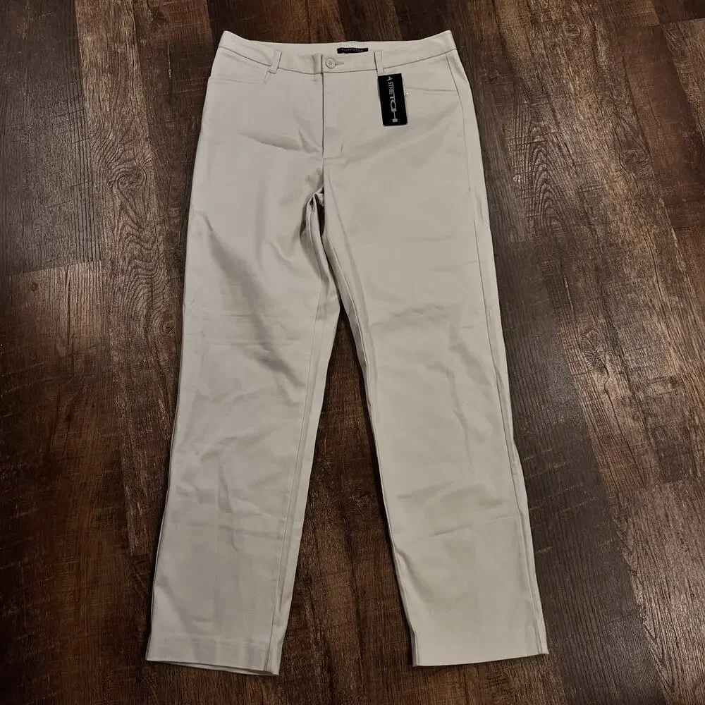 NWT Vintage Kenneth Cole New York Pants Men's 34 X 32 Natural Khaki Straight Leg